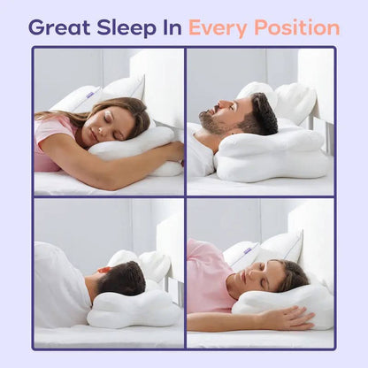 Ergonomic Memory Foam Pillow with Cooling Pillowcase, Dual Height Support for Back, Side, and Combination Sleepers