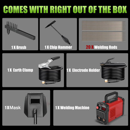 Mini Portable Stick Welder, 110/220V MMA Arc Welding Machine with LED Digital Display & Smart Voltage Conversion