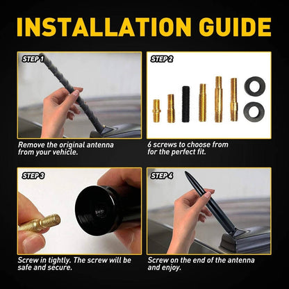 Universal Car Antenna Replacement with 8 Adapter Bolts and Sealing Rings