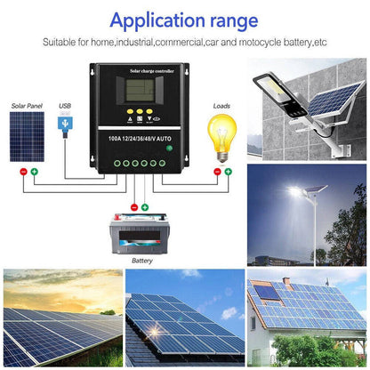 400W MPPT Solar Charge Controller, 12V 24V 36V 48V Solar Battery Charging Controller for Solar Panels