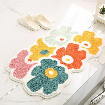 Heart Shaped Floor Rug with Plush Fibers and Grip Backing