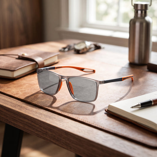 Progressive Titanium Glasses with Blue Light Blocking and Scratch Resistant Coating