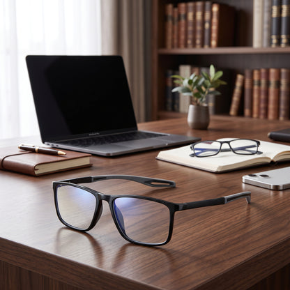 Progressive Titanium Glasses with Blue Light Blocking and Scratch Resistant Coating