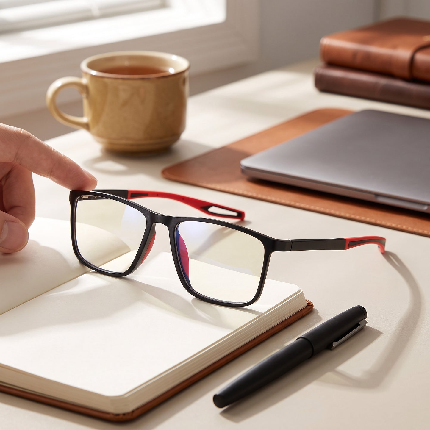 Progressive Titanium Glasses with Blue Light Blocking and Scratch Resistant Coating