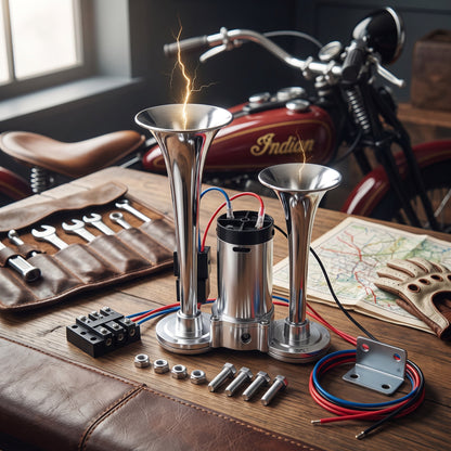 Dual Air Horn System with 130dB Output and Built-In Compressor for 12V Vehicles