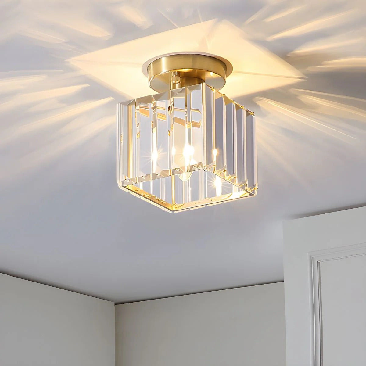 Crystal Glass Ceiling Light for Bedroom, Living Room, Dining Room