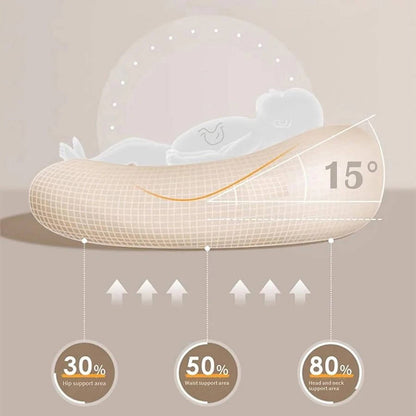 Baby Lounger Pillow, Ergonomic Cotton Nest with Anti Reflux Support