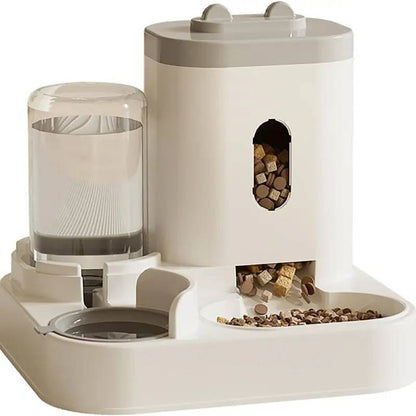 Automatic Cat Water Dispenser with Integrated Food Bowl for Dogs and Cats