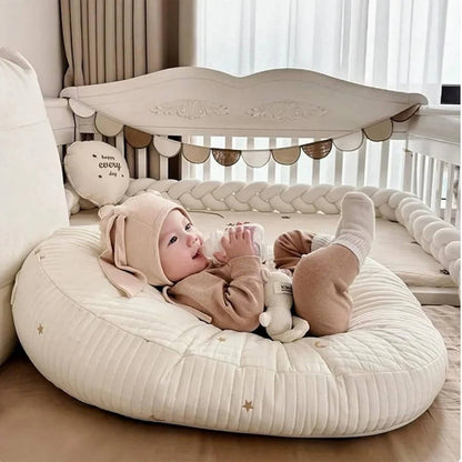 Baby Lounger Pillow, Ergonomic Cotton Nest with Anti Reflux Support
