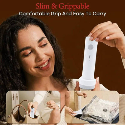 Cordless Travel Vacuum Compression Set, 15 Piece Space Saving Vacuum Bags for Clothes with Pump, 140L/Min Air Removal for Carry On & Travel
