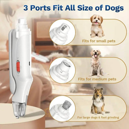 2 in 1 Electric Nail Clipper & Grinder for Dogs & Cats of All Sizes, LED Light, Painless, Low Noise, Safe