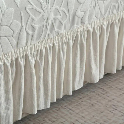 Sunflower Elastic Sofa Cover, Jacquard Couch Protector with Skirt Edge, Dustproof