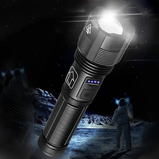 Rechargeable LED Flashlight, Tactical Aluminum Zoomable Torch