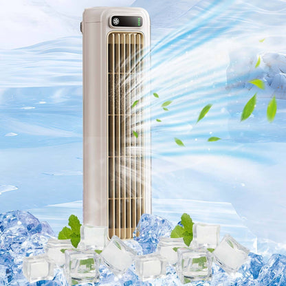 Portable Air Conditioner Cooler, Desktop & Wall Mount Non Drilling Circulating Fan AC Unit, 2000mAh Battery, 3 Speed Adjustable Quiet Cooling