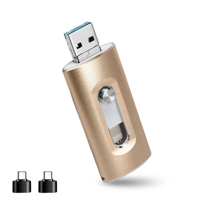 3 in 1 High Speed Flash Drive for iPhones, Android & PC, Photo Stick & Backup Drive