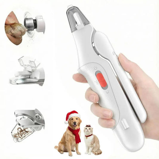 2 in 1 Electric Nail Clipper & Grinder for Dogs & Cats of All Sizes, LED Light, Painless, Low Noise, Safe