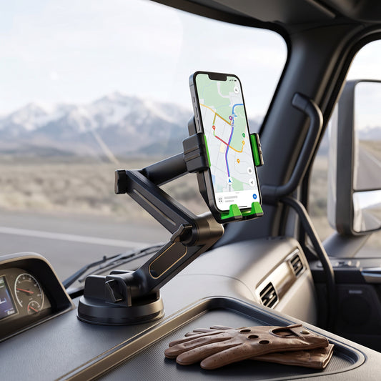Dashboard Phone Mount with 16.9in Extended Arm and 360 Degree Rotation for Trucks