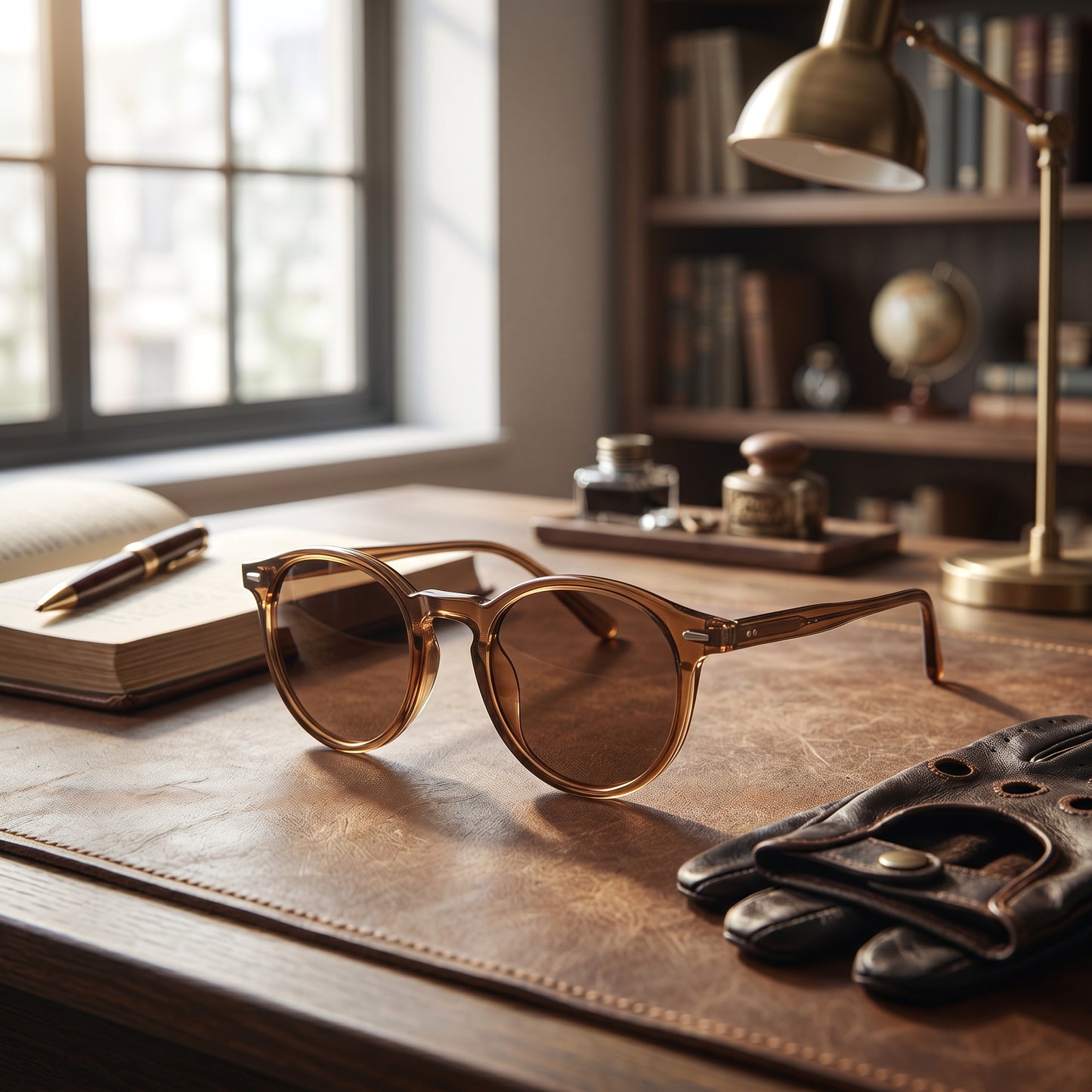 Round Tortoiseshell Sunglasses with Polycarbonate Frame and Retro Design
