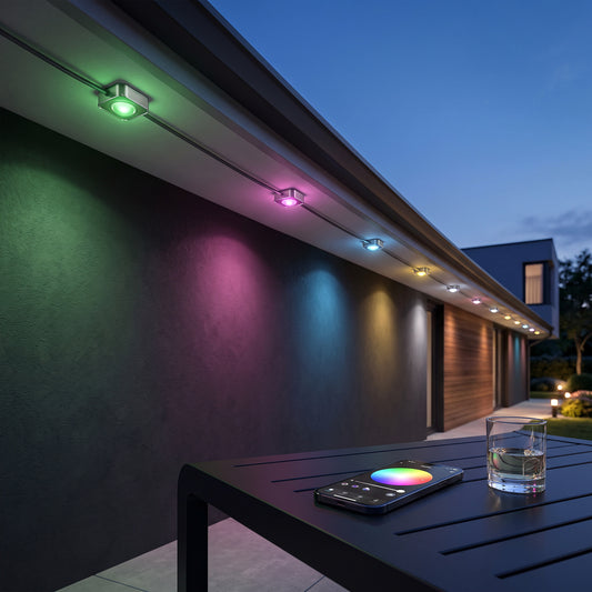 Roofline Light Strand 100ft with RGBICW Color Nodes and App Control