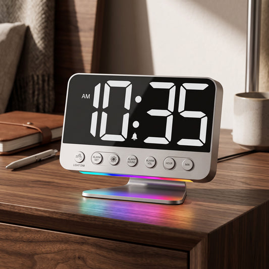 Alarm Clock with Battery Backup and USB Phone Charging Port, 2-Inch Display
