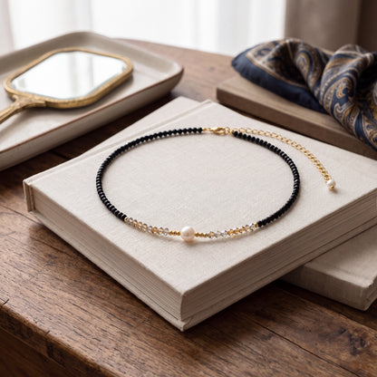 Synthetic Resin Choker Necklace with Smooth Finish and Adjustable Clasp