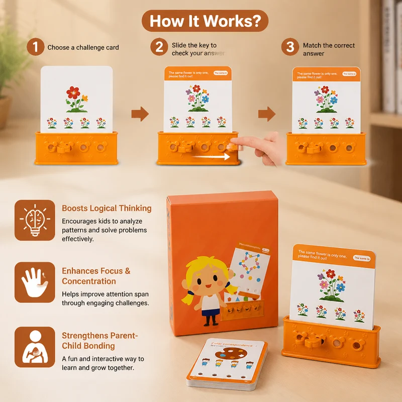 Children's Padlock and Key Pairing Toy, Shape Matching Learning Game