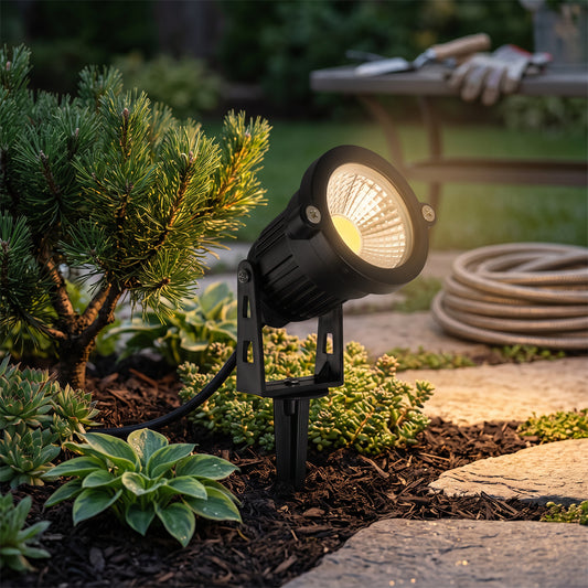 Outdoor LED Spotlight with Adjustable Head and Spike Mount, 10-Pack for 12V Landscape Systems