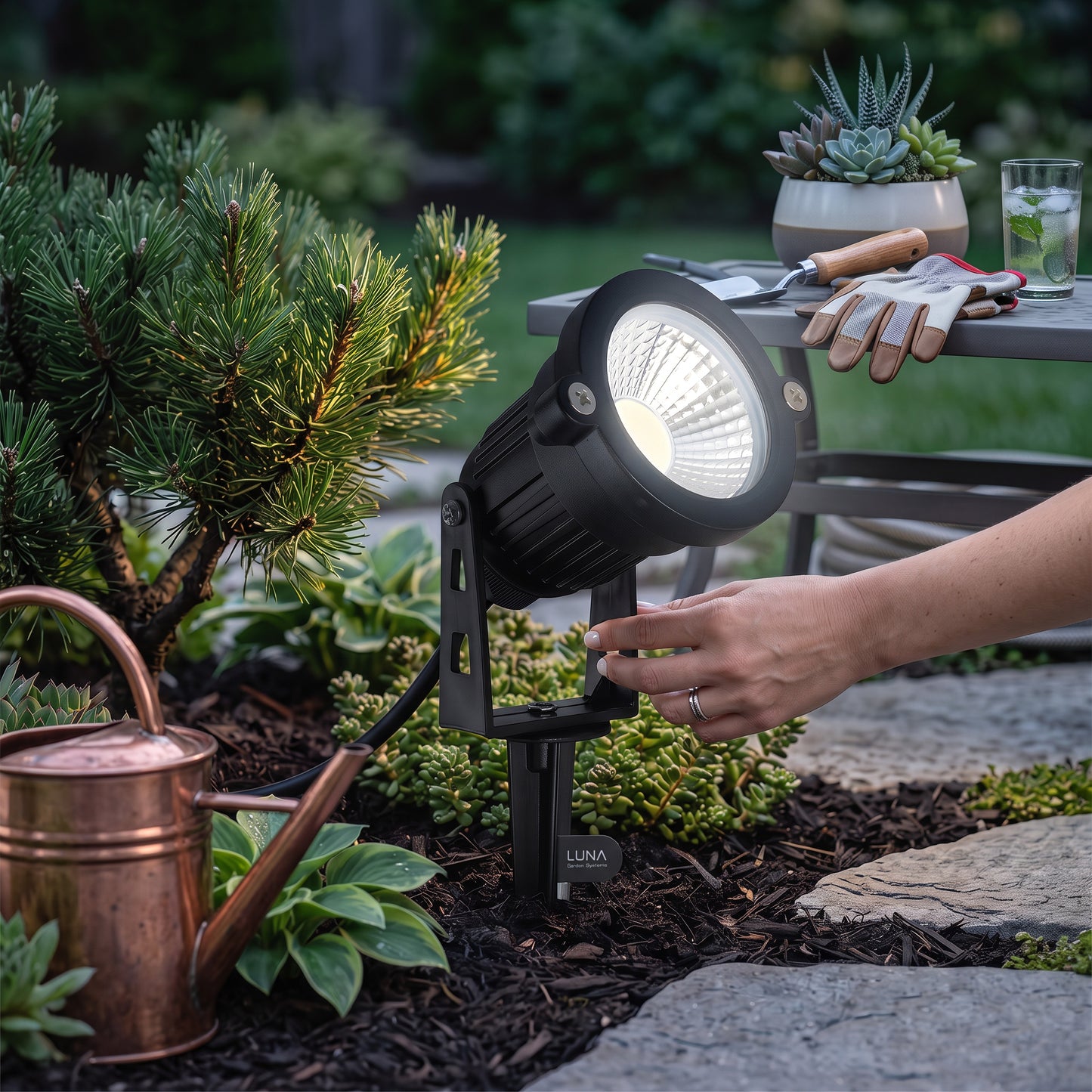 Outdoor LED Spotlight with Adjustable Head and Spike Mount, 10-Pack for 12V Landscape Systems