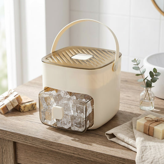 Press Action Ice Maker with Dual Trays and Storage Container, 48 Cube Capacity