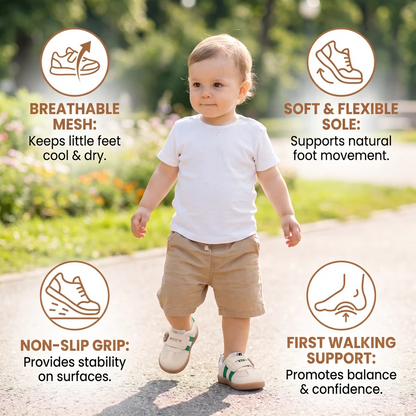 Soft Flexible Sole First Walker Shoes for Babies with Anti Slip Rubber Bottom