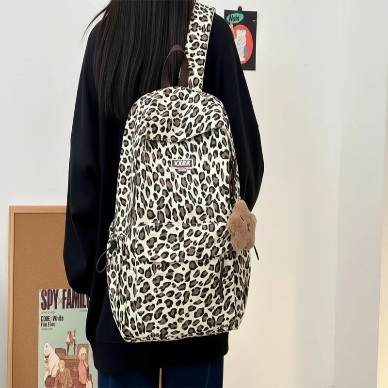 Safari Pattern Backpack with Padded Shoulder Support and Built In Laptop Slot