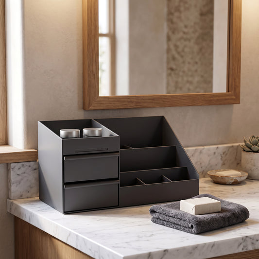 Bottle Storage Stand with Multiple Slots and Stable Base for Vanity