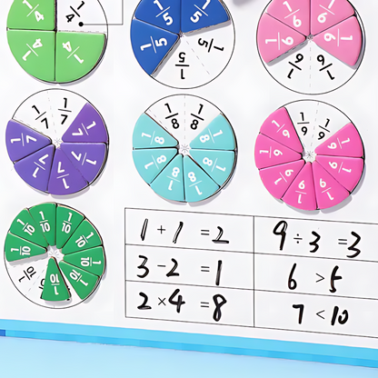 Fraction Learning Book with Magnetic Pieces and Visual Color Display