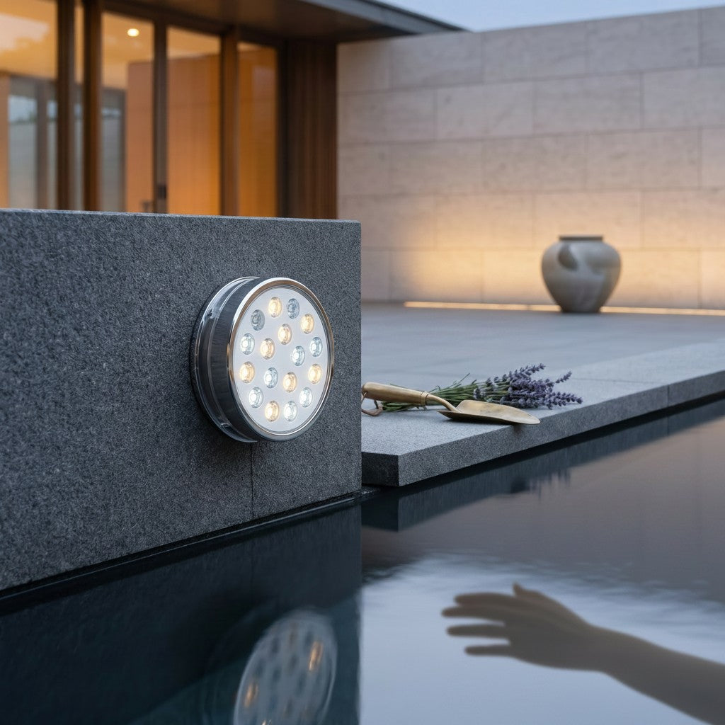 Submersible LED Light with 16-Color Remote and Suction Cup Mounting for Pools