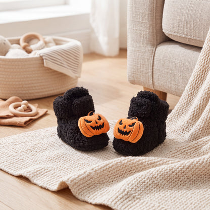 Kids Ankle High Slippers with Fleece Lining and Halloween Designs