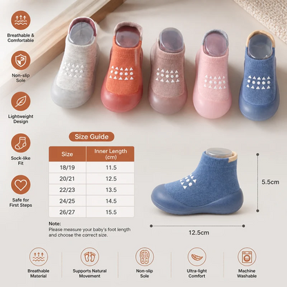 Ventilated Toddler Shoes with Non Slip Textured Bottom for First Steps