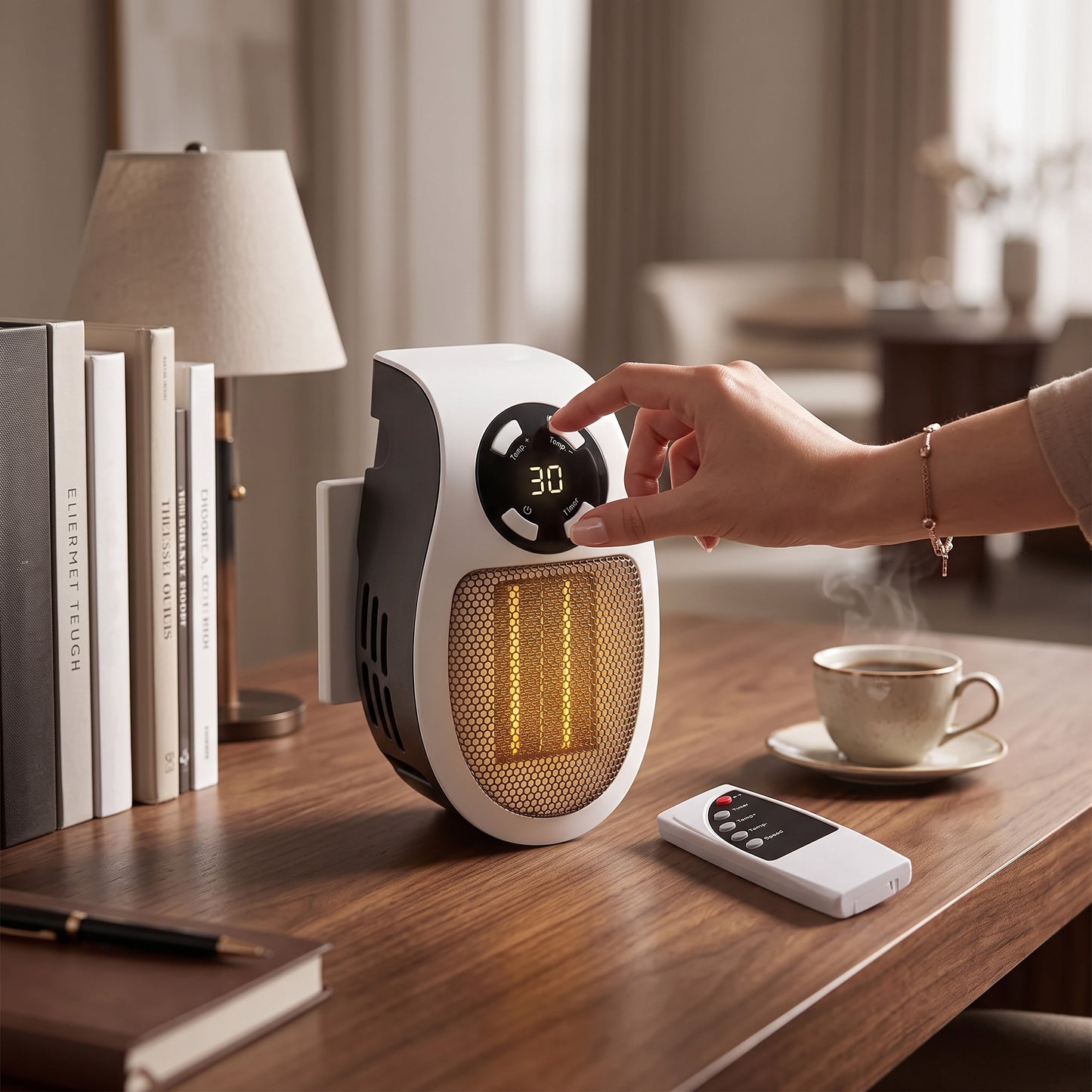 Portable Space Heater with Tip Over Protection and Overheat Shutoff