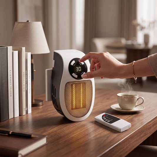 Portable Space Heater with Tip Over Protection and Overheat Shutoff