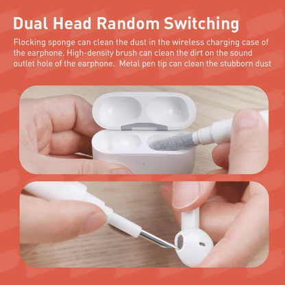 Five Tool Keyboard and Earphone Cleaning Pen with Bristles, Sponge, Brush, Pen Tip and Keycap Puller