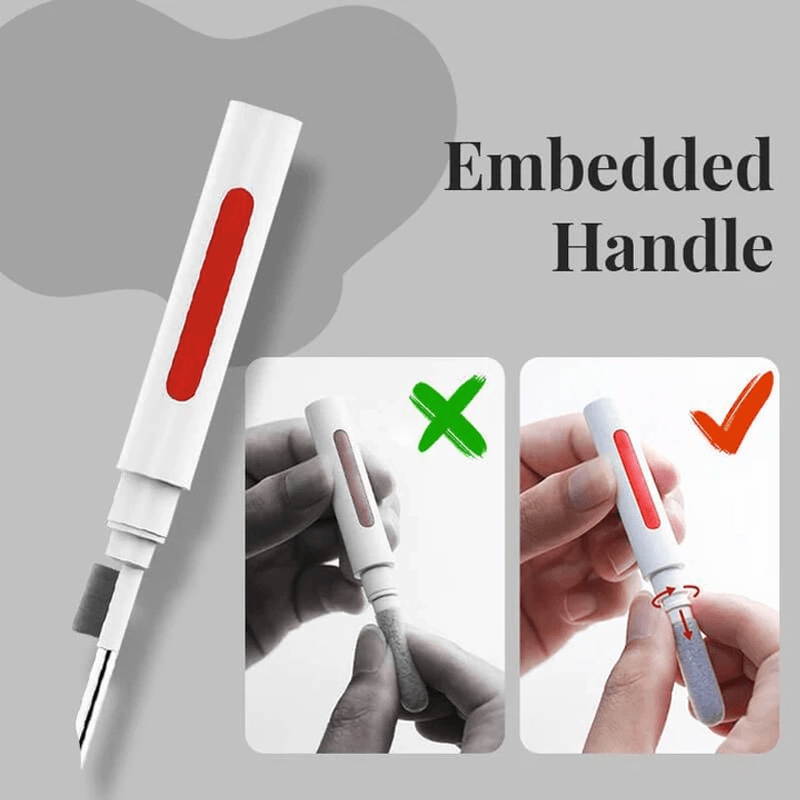 Five Tool Keyboard and Earphone Cleaning Pen with Bristles, Sponge, Brush, Pen Tip and Keycap Puller