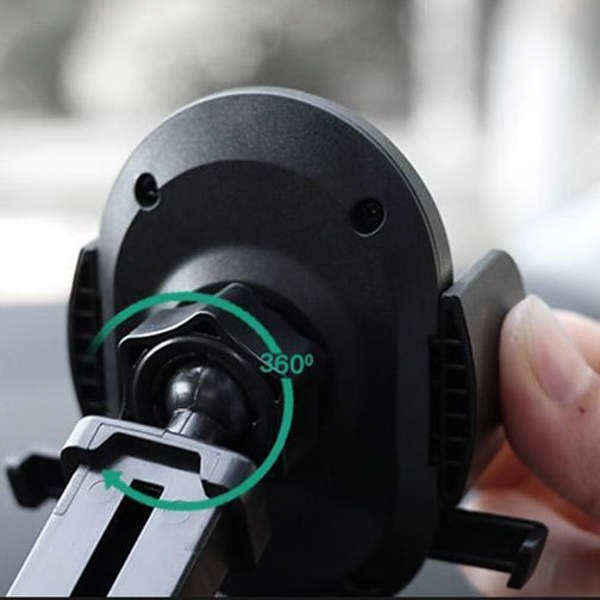 Windshield Phone Mount with Retractable Arm and 360 Degree Rotation