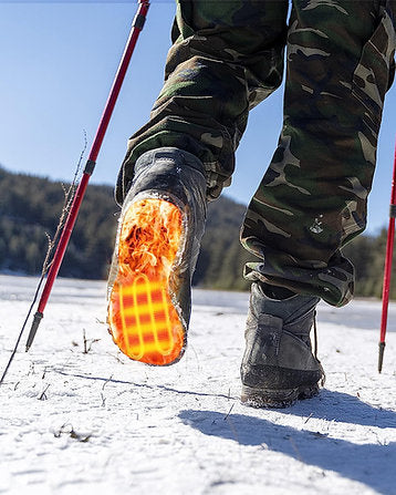 Trimmable Heated Insoles with Carbon Fiber Heating and Charging Cable for Winter Footwear