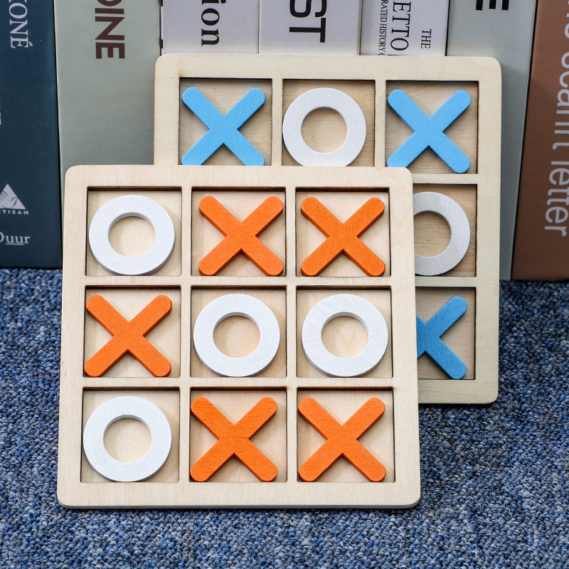 Wooden Tic Tac Toe Board with Smooth Natural Finish for Family Nights Picnics and Camping