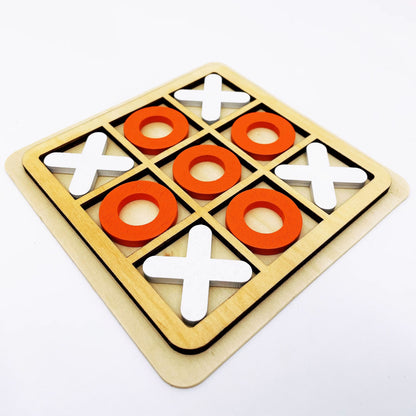Wooden Tic Tac Toe Board with Smooth Natural Finish for Family Nights Picnics and Camping