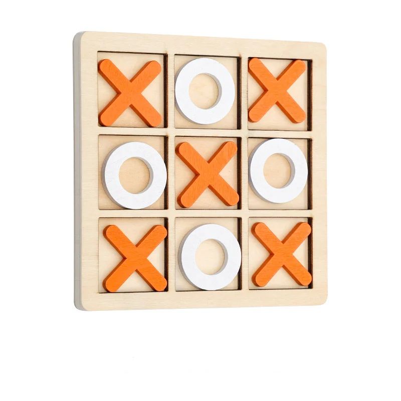 Wooden Tic Tac Toe Board with Smooth Natural Finish for Family Nights Picnics and Camping