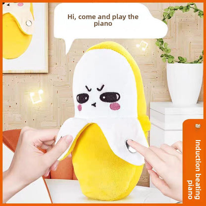 Plush Banana Toy That Plays Sounds When Touched with Soft Fabric for Kids and Gifts