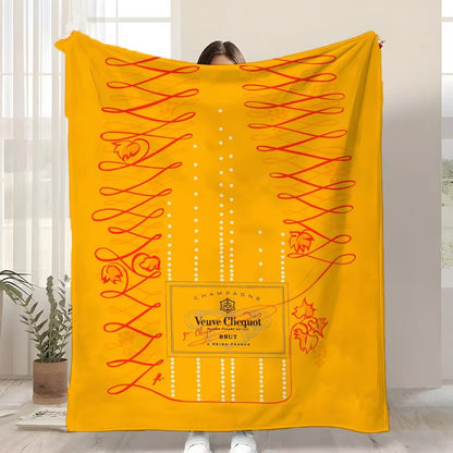Plush Flannel Lap Blanket with Artistic Print for Couch Bed and Car Trips