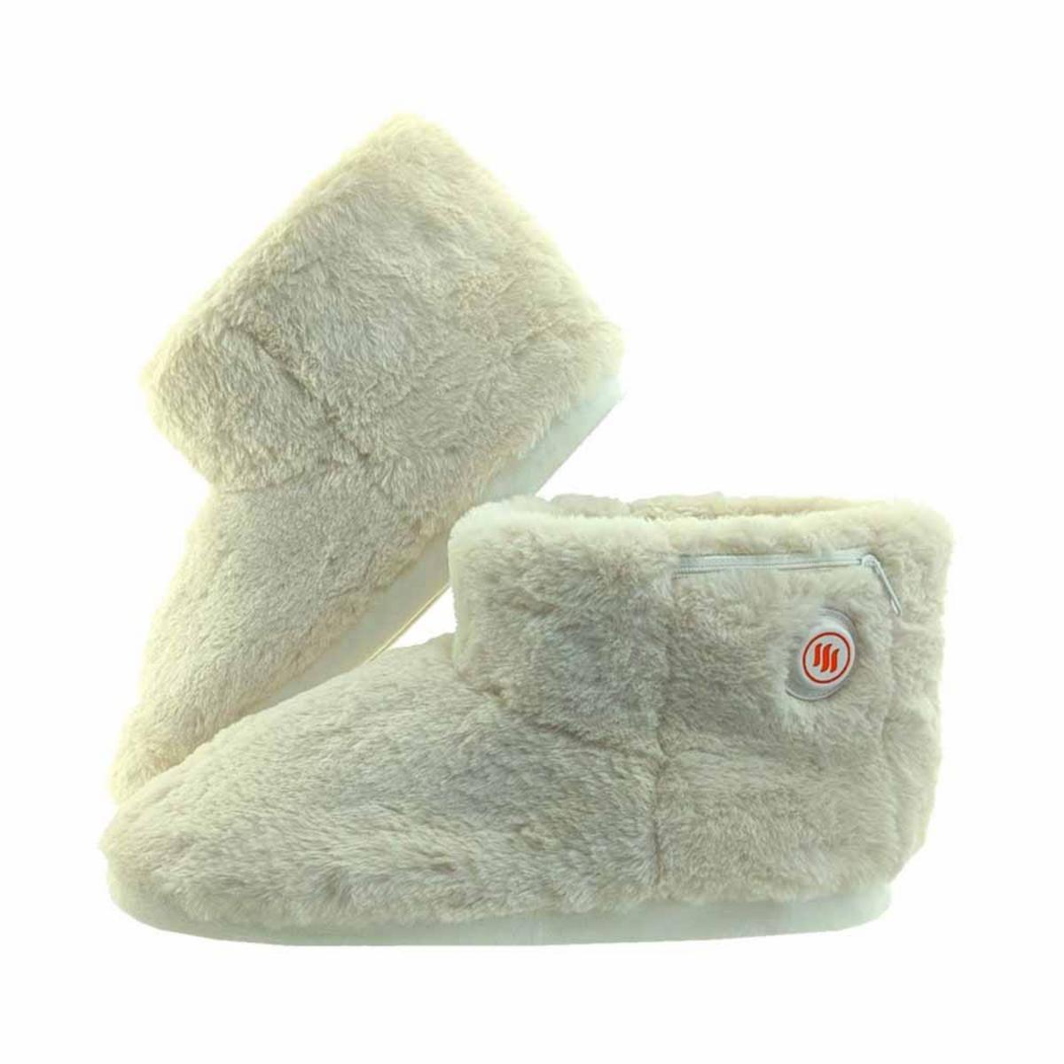 Rechargeable Heated Indoor Slippers with Carbon Fiber Elements and 3 Heat Levels for Home