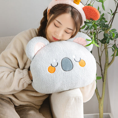 Animal Hand Warmer Pillow with Dual Side Openings and PP Cotton Filling, 5 Designs