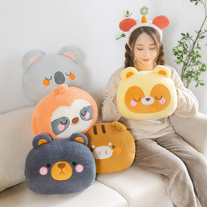 Animal Hand Warmer Pillow with Dual Side Openings and PP Cotton Filling, 5 Designs